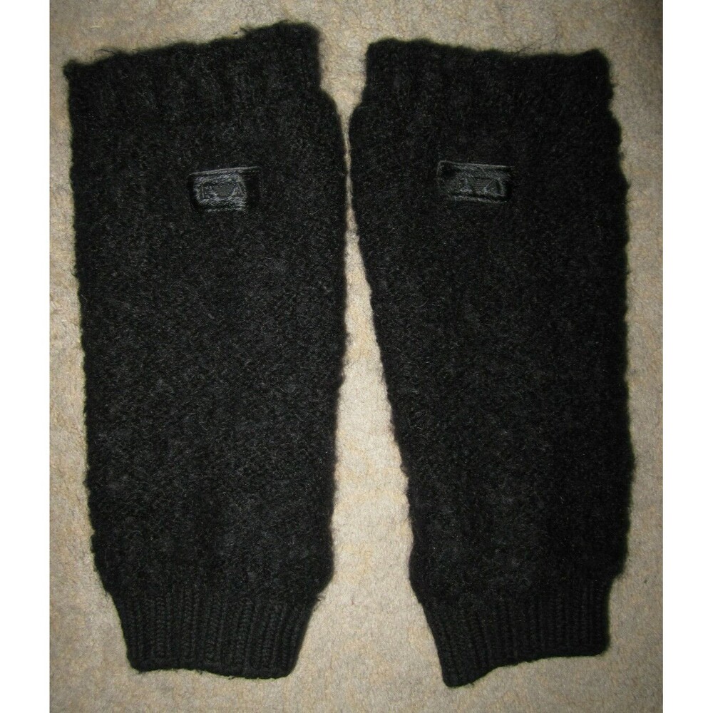 Vtg Emporio Armani wool & mohair blend black fingerless lined arm warmers